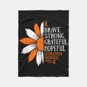 Brave Strong - Leukaemia Awareness Month Orange Ri Fleece Blanket