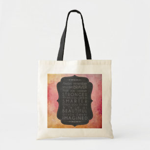 Brave, Strong, Smart and Beautiful Inspiration Tote Bag