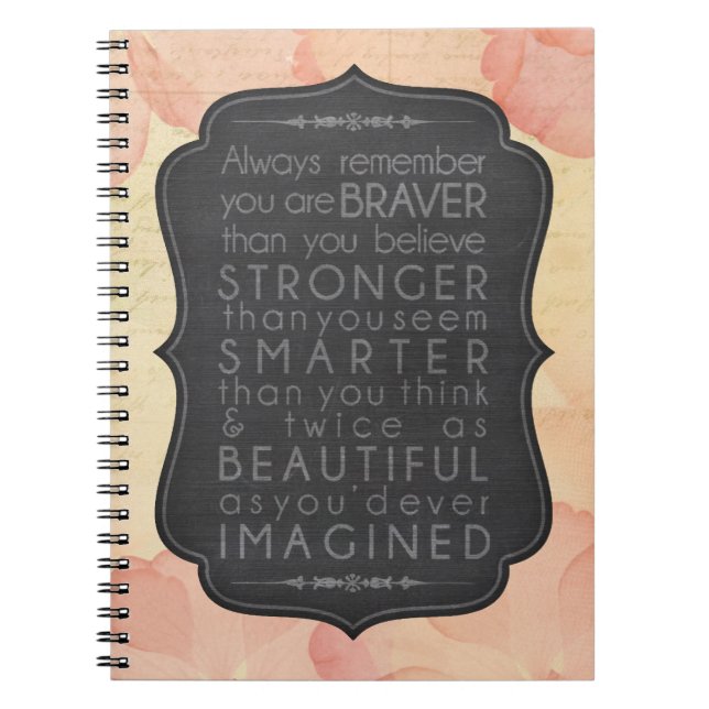 Brave, Strong, Smart and Beautiful Spiral Notebook (Front)
