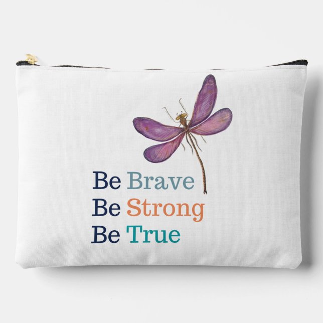 Brave Strong True Dragonfly Makeup Bag (Front)