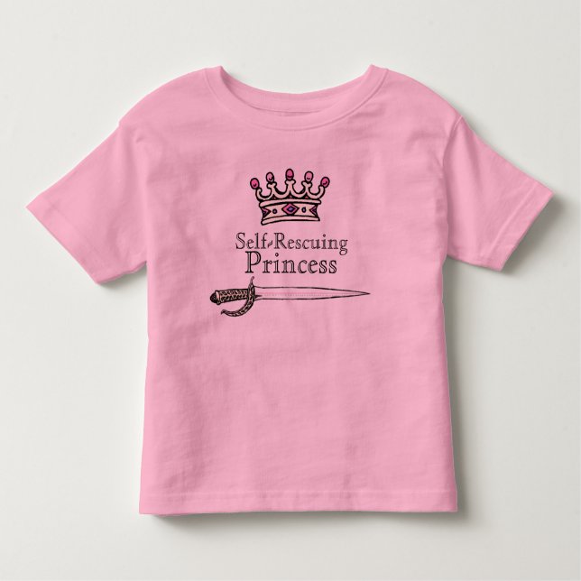 Brave, Sword, Self-Rescuing , Princess, Feminist, Toddler T-Shirt (Front)