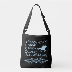 Brave Tough Classy Horse Girl in Light Blue    Crossbody Bag