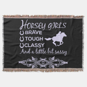 Brave Tough Classy Horse Throw Blanket