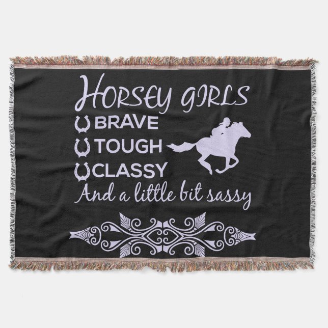 Brave Tough Classy Horse  Throw Blanket (Front)