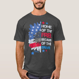 Brave Vintage American Flag Sunflower Patriotic 4t T-Shirt