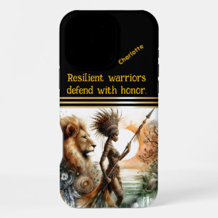 Brave warrior guards the calm river iPhone 16 pro max case