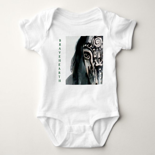 Bravehearth Horse Baby Jersey Bodysuit, White Baby Bodysuit (Front)