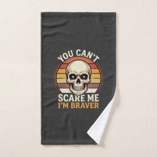 Braver Halloween Skull Retro Horror Design_1 Hand Towel
