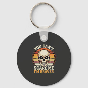 Braver Halloween Skull Retro Horror Design_1 Key Ring