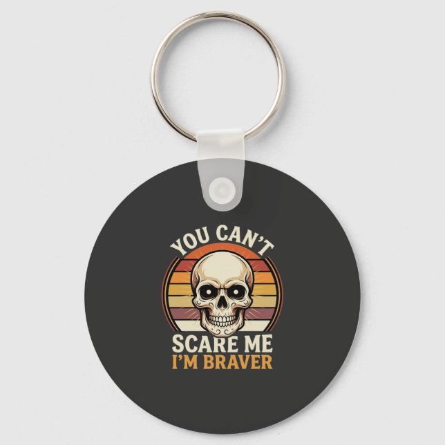 Braver Halloween Skull Retro Horror Design_1 Key Ring (Front)