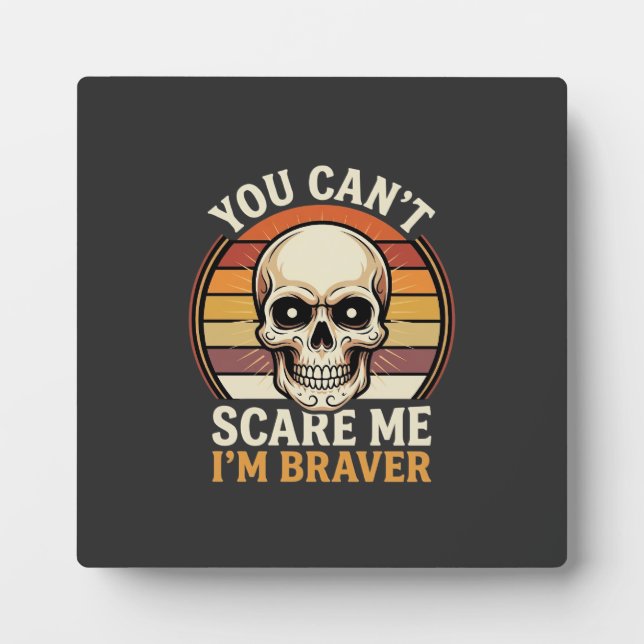 Braver Halloween Skull Retro Horror Design_1 Plaque (Front)