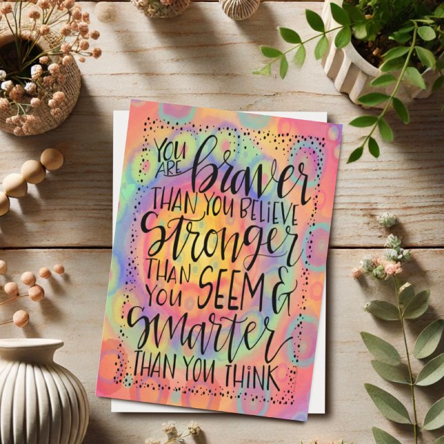 Braver, Stronger, Smarter Inspirational Graduation Card (Creator Uploaded)
