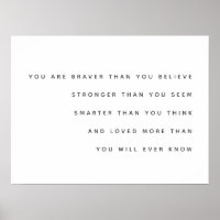 Braver Stronger Smarter Loved | Milne Quote Modern