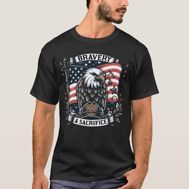 Bravery and Sacrifice Eagle T-Shirt (Front)