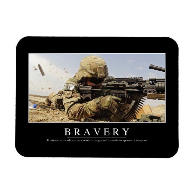 Bravery: Inspirational Quote Magnet (Horizontal)