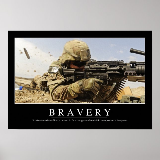Bravery: Inspirational Quote Poster (Front)