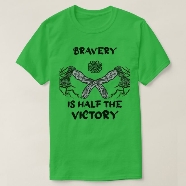 Bravery Valhalla Vikings Axe Victory Fight T-Shirt (Design Front)