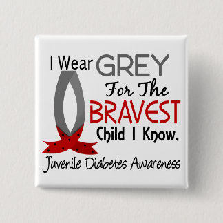 Bravest Child I Know Juvenile Diabetes 15 Cm Square Badge