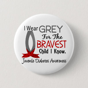Bravest Child I Know Juvenile Diabetes 6 Cm Round Badge