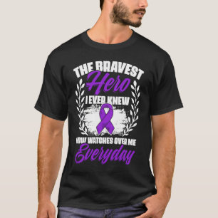 Bravest Hero Ever Knew  Lupus Purple Ribbon Lupus  T-Shirt