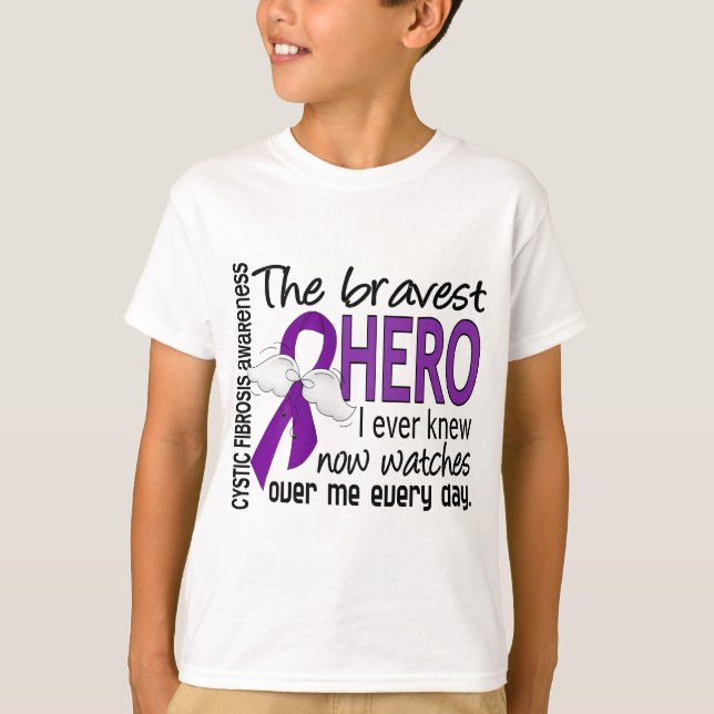Bravest Hero I Ever Knew Cystic Fibrosis T-Shirt (Front)