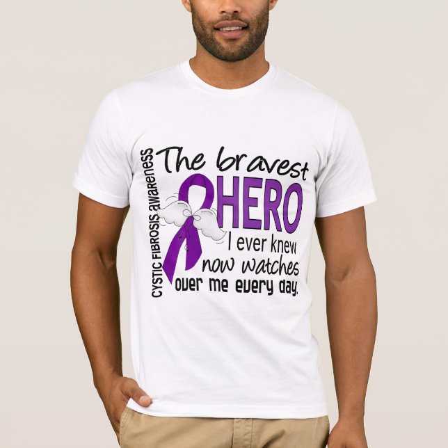 Bravest Hero I Ever Knew Cystic Fibrosis T-Shirt (Front)