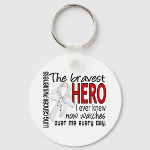 Bravest Hero I Ever Knew Lung Cancer Key Ring