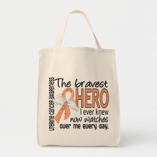 Bravest Hero I Ever Knew Uterine Cancer Tote Bag