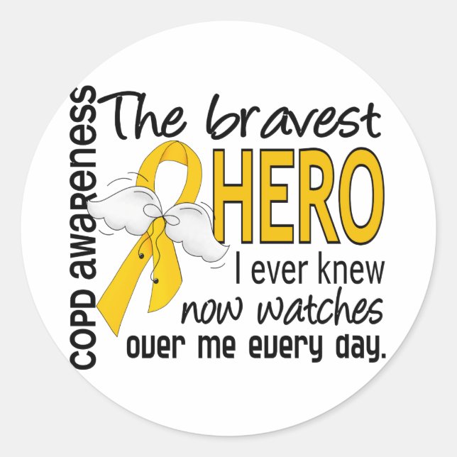 Bravest Hero I Knew COPD Classic Round Sticker (Front)