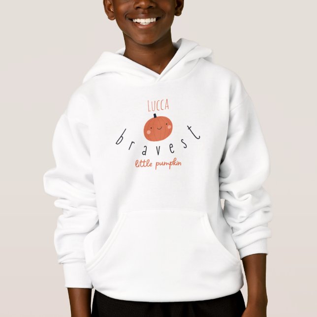 bravest little pumpkin Custom Kids Pullover Hoodie (Front)