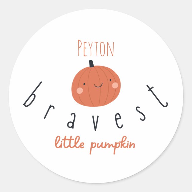 bravest little pumpkin custom name Stickers  (Front)