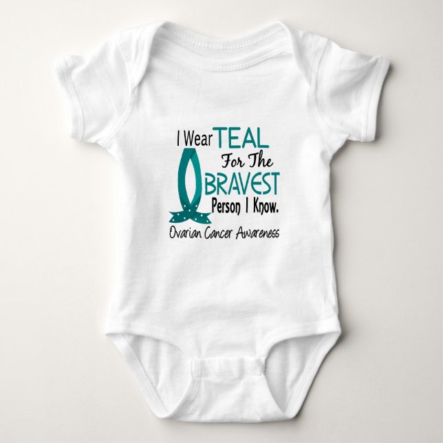 Bravest Person I Know Ovarian Cancer Baby Bodysuit (Front)