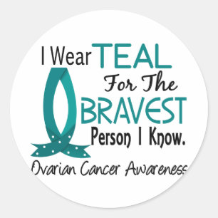 Bravest Person I Know Ovarian Cancer Classic Round Sticker