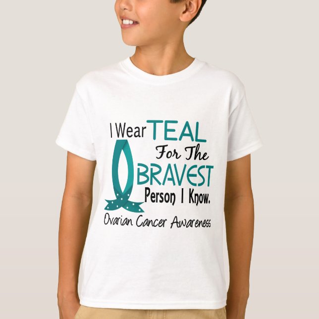 Bravest Person I Know Ovarian Cancer T-Shirt (Front)