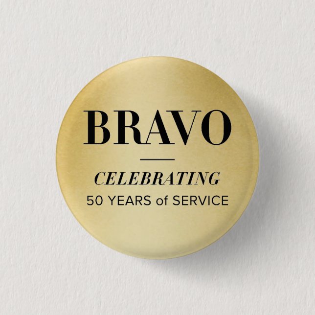 BRAVO 50th button (Front)