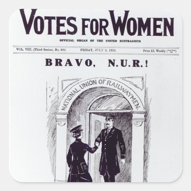 Bravo, N.U.R!, front cover of 'Votes for Square Sticker (Front)