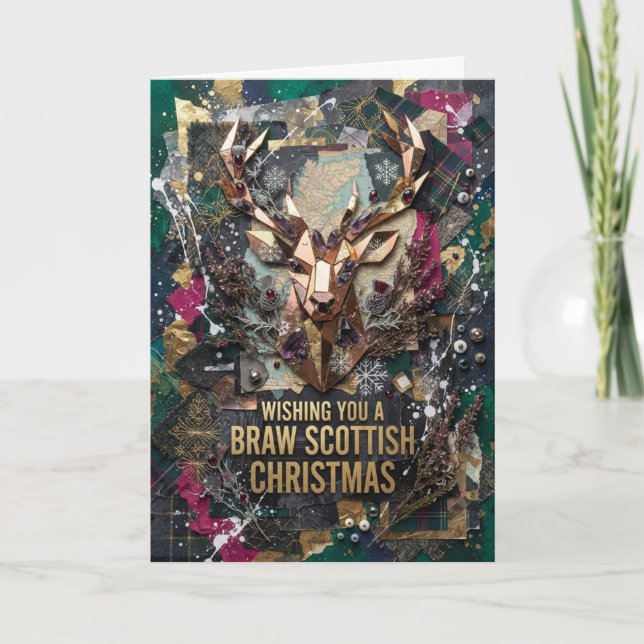 Braw Scottish Christmas Stag Card (Front)