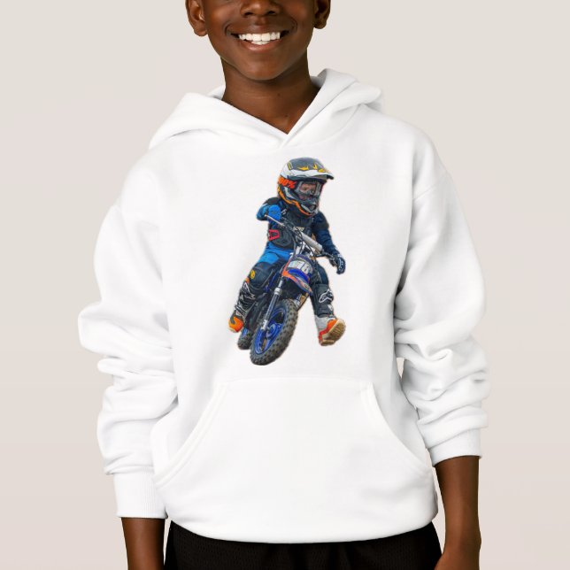 Braxton #18 Michigan MX Boyz White Hoodie - Youth (Front)