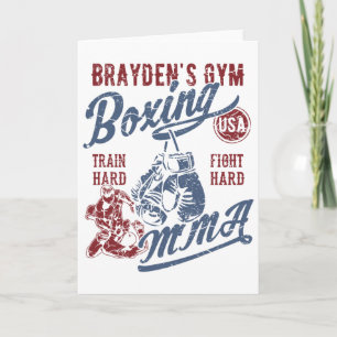 Brayden's Gym Boxing Mma Retro Design For The Name Card