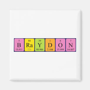 Braydon periodic table name magnet