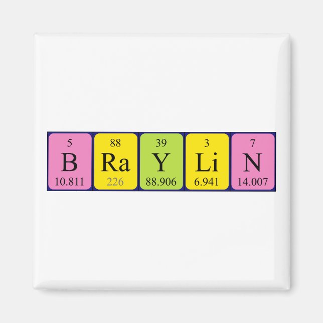 Braylin periodic table name magnet (Front)