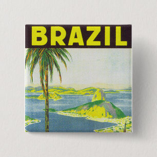 Brazil 15 Cm Square Badge