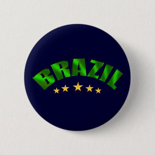 Brazil 5 star World Champions Soccer Gifts 6 Cm Round Badge