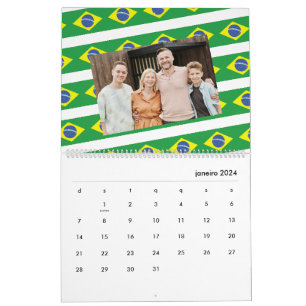 Brazil Add Your Photo Brazilian Flag 2025 Calendar