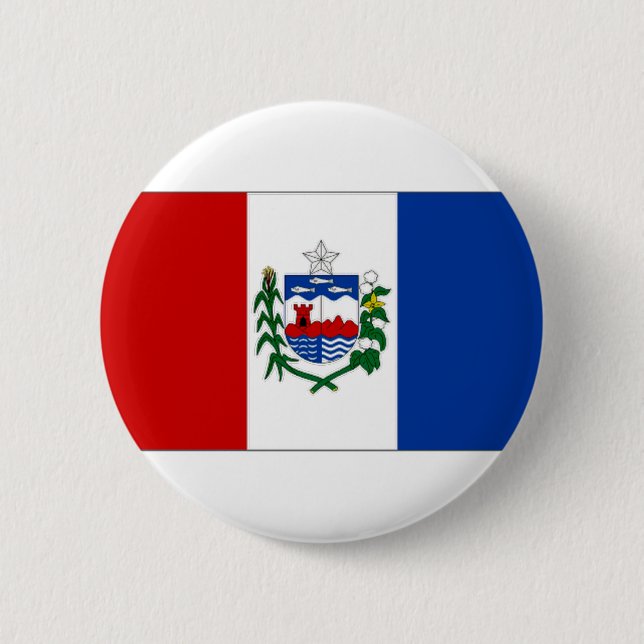 Brazil Alagoas Flag 6 Cm Round Badge (Front)