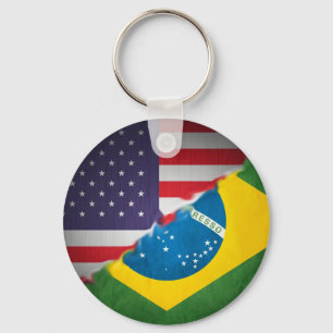 brazil and america key ring
