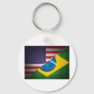 brazil and america key ring