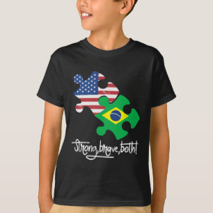 Brazil And Usa 4th July Independence Day Tee
