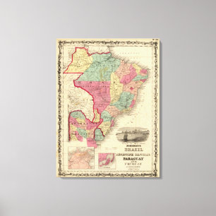 Brazil, Argentine Republic, Paraguay, and Uruguay Canvas Print