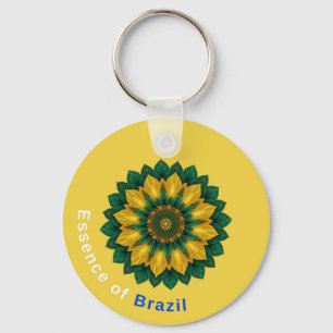 Brazil Banana Leaf Mandala - Essence of Brazil Key Ring